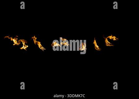 Flames on a black background Stock Photo