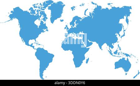 Illustration of a Colored map of world . Stock Vector