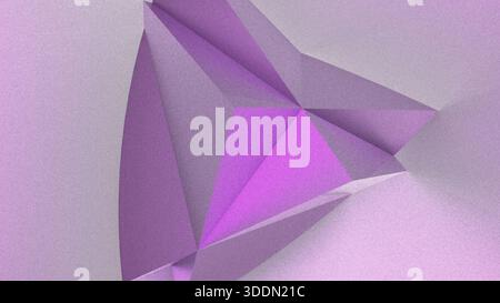 3D render, desktop background image of two tetrahedrons blended with a smooth, solid pink texture, the light creating areas of light and shadow. Stock Photo