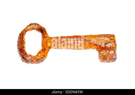 Metal Detecting Find 18th-19th Century Rusty Corroded Iron Key Stock Photo