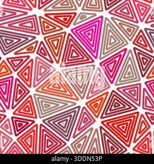 Vector science background. Large shape size. Multiple repeated inner triangles. Multiple colors style. Repeatable pattern. Vibrant vector tiles. Stock Vector