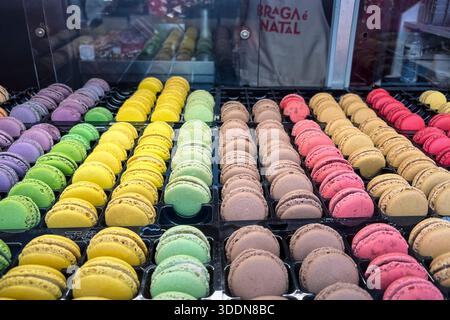Sweet Geometry: Symmetry and Color in Braga’s Cookie Showcase (Braga, Portugal: December 23rd, 2025) Stock Photo