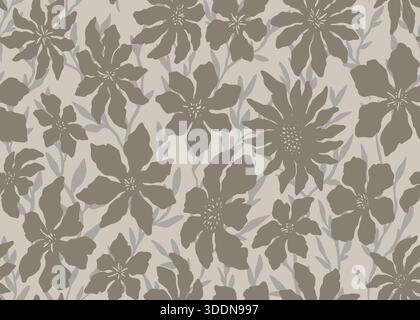Abstract subtle floral seamless pattern. Vector illustration flat design background. Stock Vector