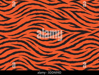 Tiger skin background pattern design. Animal print vector illustration background. Wildlife fur skin design illustration for web, home decor, fashion, Stock Vector