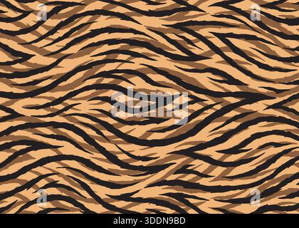 Tiger abstract skin background pattern design. Animal print vector illustration background. Wildlife fur skin design illustration for web, home decor, Stock Vector