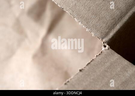 Focusing on the intricate details of a cardboard box, textures reveal stories. Stock Photo