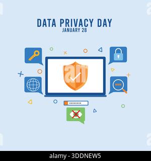 Data Privacy Day Digital Protection Concept Stock Vector