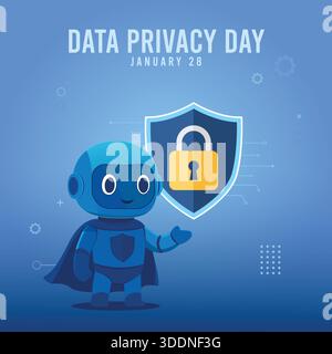 Data Privacy Day Digital Protection  Cybersecurity Stock Vector