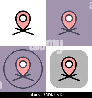 This versatile location pin icon is perfect for apps, websites, and more. It represents GPS navigation, direction finding, and location marking. Avail Stock Vector