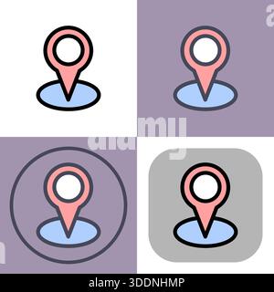 This versatile location pin icon is perfect for maps- navigation apps- and geolocation services. Its clean design and multiple variations ensure seaml Stock Vector