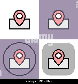 This versatile location pin icon is perfect for apps- websites- or any project needing a clear navigation marker. Its clean design and multiple variat Stock Vector