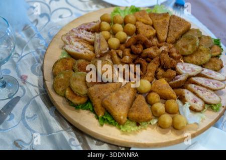 Golden Appetizers. Stock Photo