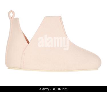 Soft Pink Felt Slipper Bootie Shoe Stock Photo
