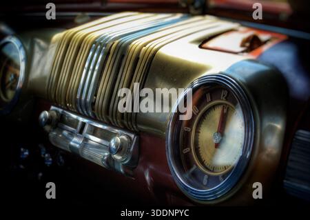 Vintage Mercury dashboard Stock Photo