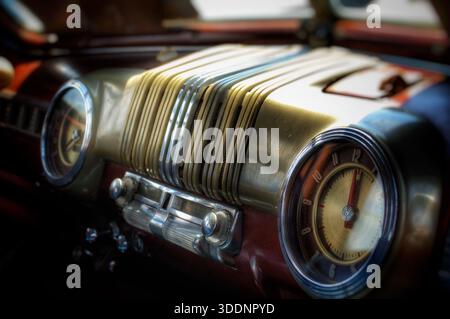 Vintage Mercury dashboard Stock Photo