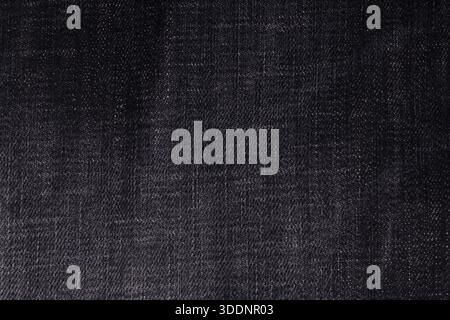 Texture of Black Washed Denim Fabric Stock Photo