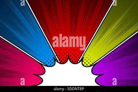 Comic speech bubbles collection. Vector illustrations. Explosion comic collection. Comic speech bubble concept. Stock Vector