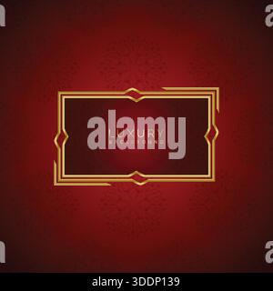 Luxury picture frame in a vintage style with red background Stock Vector