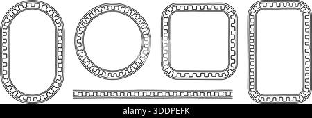 Greek key oval frame set. Circle borders with meander ornaments ...