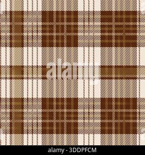Warm brown gingham repeat pattern. Classic check with a cozy, heritage-inspired feel. Plaid seamless for fabric prints, casual apparel, sleepwear Stock Vector