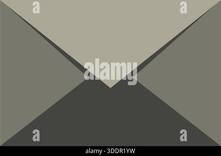 A closed paper envelope shown from the front with triangular flap and muted gray colors. Stock Vector