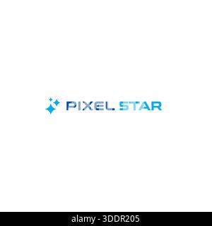 Pixel Star logo or icon design Stock Vector