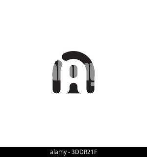 Abstract Letter A in Negative Space logo or icon design Stock Vector