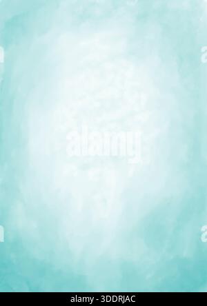 A background with a watercolor texture in blue, green, and white tones. An abstract gradient, a light sky with clouds, or an ocean and water theme. De Stock Photo