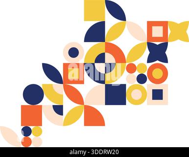 Minimal geometric abstract background. Circle square and triangle design. Trendy techno business template for wallpaper, banner, background or landing Stock Vector