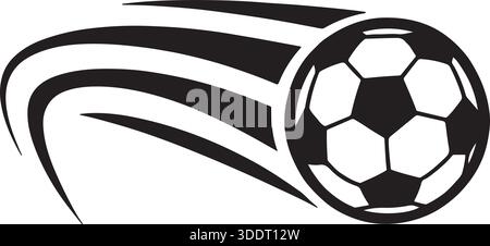 Soccer Ball in Motion Stylized Monochrome Vector Illustration Stock Vector