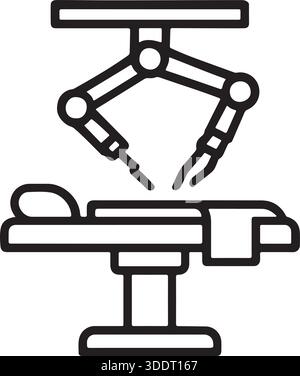 Line Drawing of Robotic Surgical System Vector Illustration Stock Vector