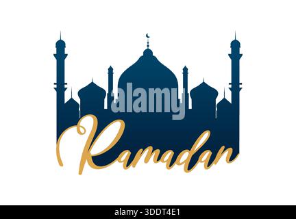 Minimalist Mosque Line Art Illustration Stock Vector