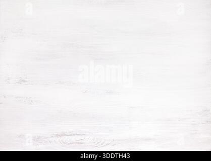 White wood background.  Wooden plank with natural pattern and texture. Wooden shabby texture of the old table. Stock Photo