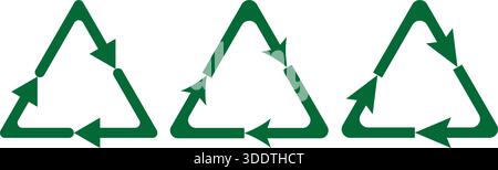 Universal recycling symbol with three arrows forming a closed loop Stock Vector