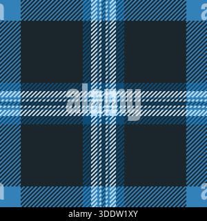 Lady background check textile, stage pattern vector plaid. Faded seamless fabric texture tartan in cyan and dark colors palette. Stock Vector