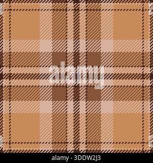Contemporary textile fabric vector, light tartan seamless pattern. Effect background texture check plaid in orange and light colors palette. Stock Vector