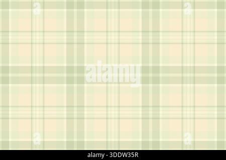 String seamless background textile, madras texture plaid vector. Repeating fabric pattern tartan check in light and blanched almond colors palette. Stock Vector