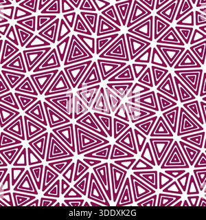 Minimal geometric background. Medium triangle size. Multiple repeated inner triangles. Solid color style. Repeatable pattern. Stylish vector tiles. Stock Vector