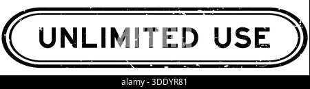 Grunge black unlimited use word rubber seal stamp on white background Stock Vector