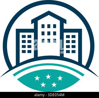 Building Hotel Real Estate Logo Design Property Vector Template Icon Stock Vector
