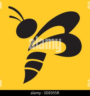 Bee Flying Nature Honey Wildlife Logo Template Icon Vector Stock Vector
