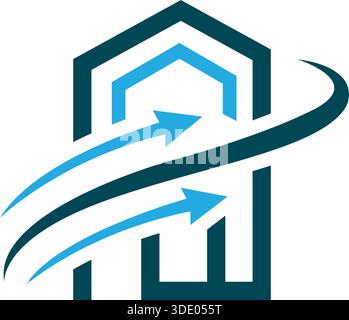 Building Line Abstract Architecture Logo Design Real Estate Vector Template Icon Stock Vector