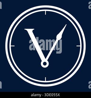 Clock Time Management Modern Minimal Logo Design Template Icon Stock Vector