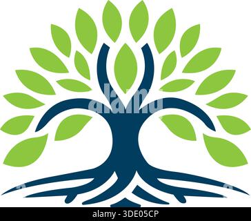 Tree Leaf Growth Eco Logo Design Nature Vector Template Icon Stock Vector