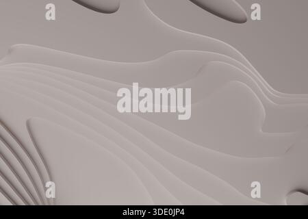 Modern abstract white 3D curved shapes in futuristic landscape Stock Photo