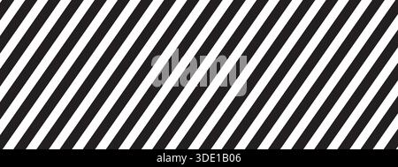 Repeated black diagonal lines on white background. Slanted parallel stripes pattern. Tilted striped print. Angled streaks wallpaper. Abstract Stock Vector