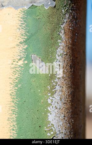 Rusty metal pole close up. Stock Photo
