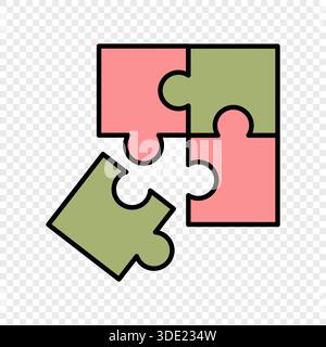 Puzzle pieces icon. Separate the ability to change Stock Vector
