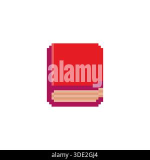 Pixel art a red book game asset design Stock Vector