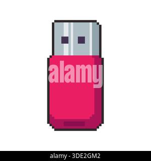 Pixel art Flash Drive game asset design Stock Vector